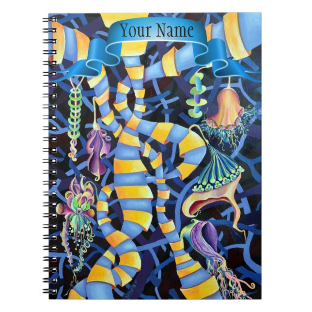 Caderno Espiral Abstrato Geométrico Contemporâneo Luminescência Ch (Frente)