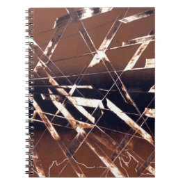 Caderno Espiral Abstrato geométrico em castanho e preto