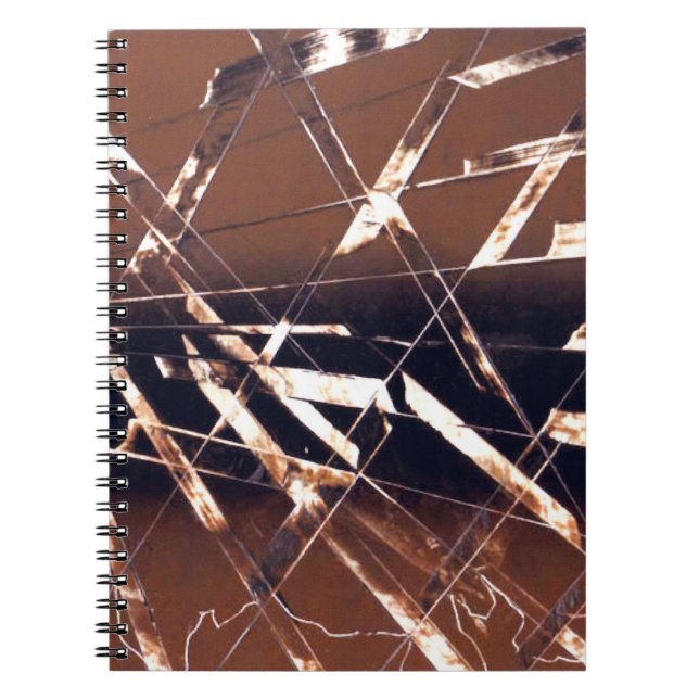 Caderno Espiral Abstrato geométrico em castanho e preto (Frente)