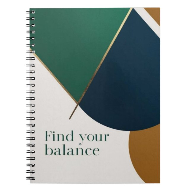 Caderno Espiral Abstrato Geométrico Espiral moderna do bloco de no (Frente)