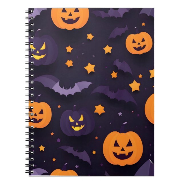 Caderno Espiral Abstrato Halloween design (Frente)