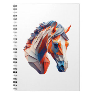 Caderno Espiral Abstrato Horse Art A Colorida Twist on Wildlife Im