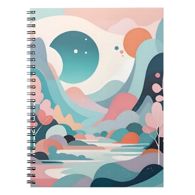 Caderno Espiral Abstrato Landscape Art (Frente)