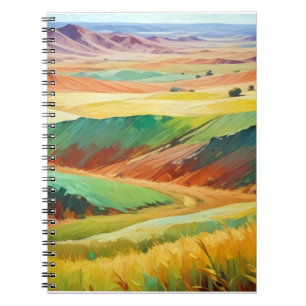 Caderno Espiral Abstrato Landscape Valley Meadow Nature