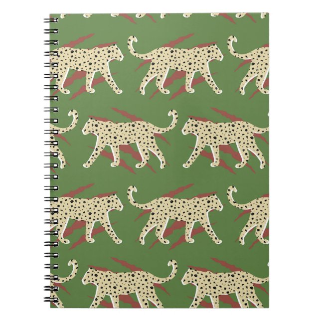 Caderno Espiral Abstrato Leopardo-Leopardo-Desenho-Mão com Sk Anim (Frente)