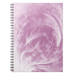 Caderno Espiral Abstrato Mauve Purple Dandelions e vagalumes