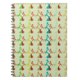 Caderno Espiral Abstrato Modern Multicolor Tulip Floral