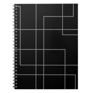 Caderno Espiral Abstrato, moderna, simples, mínima arte de padrã