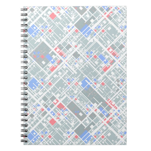 Caderno Espiral Abstrato moderno geométrico. (Frente)