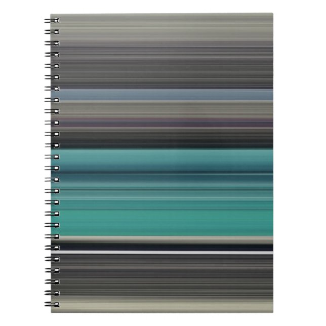 Caderno Espiral Abstrato nº 1: Teal e cinzas (Frente)