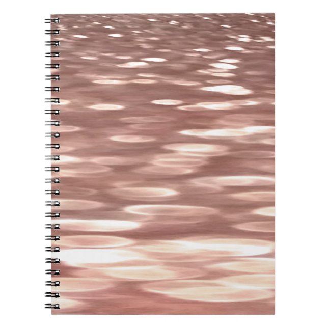 Caderno Espiral Abstrato nº 3: Shimmer Dourado Rosa de cobre (Frente)