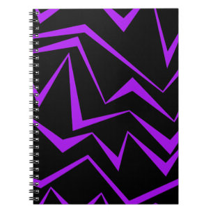 Caderno Espiral Abstrato, negrito, padrão geométrico de ziguezague