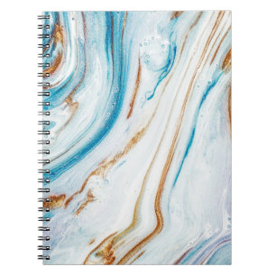 Caderno Espiral Abstrato Ocean Luxury Marble Swirls