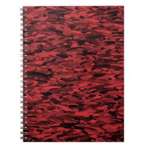 Caderno Espiral Abstrato - Padrão Vermelho Preto