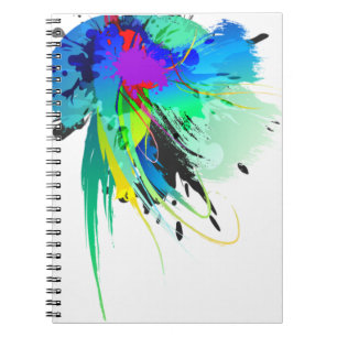 Caderno Espiral Abstrato Paint Splatters