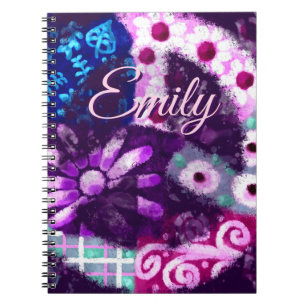 Caderno Espiral Abstrato Peace Sign Hippie Art Personalizado