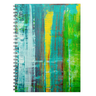 Caderno Espiral Abstrato pintada canvas. Tintas de óleo em uma pal
