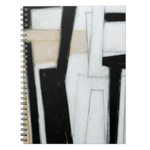 Caderno Espiral Abstrato, pintura a preto e branco