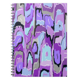 Caderno Espiral Abstrato púrpura com azul e preto