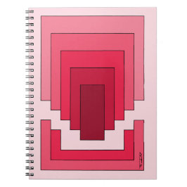 Caderno Espiral Abstrato retângulo em vermelho