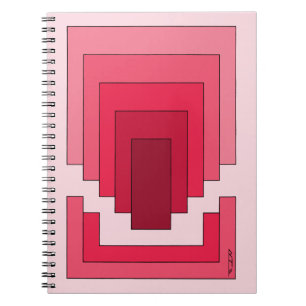 Caderno Espiral Abstrato retângulo em vermelho