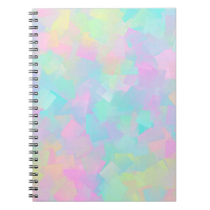 Caderno Espiral Abstrato retro padrão de formas geométricas a rosa
