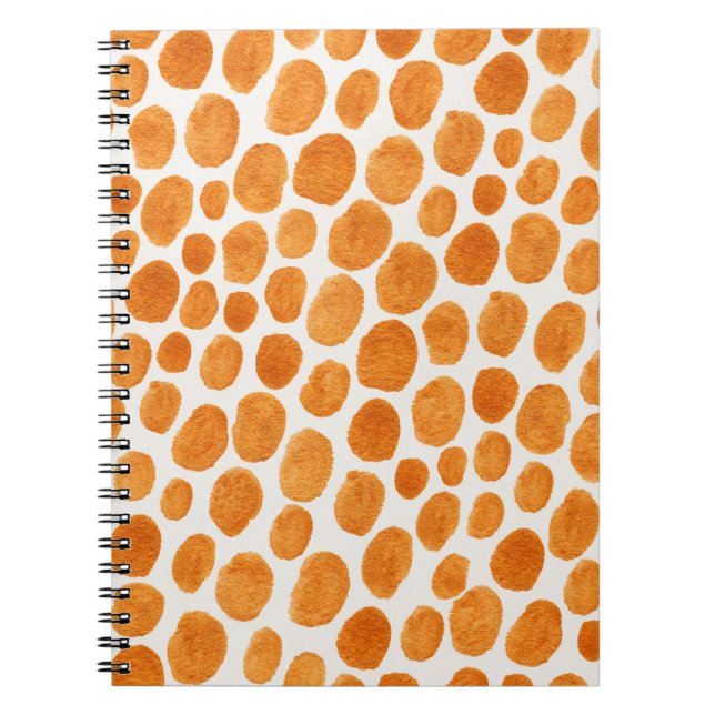 Caderno Espiral Abstrato sem falhas com bolinhas ouros (Frente)