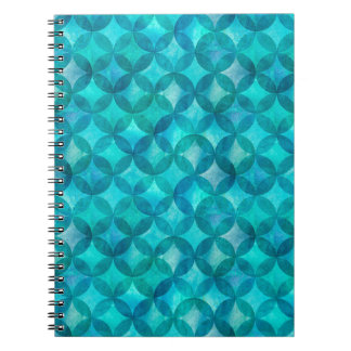 Caderno Espiral Abstrato sobrepondo círculos sem soldadura. Wat