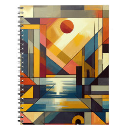 Caderno Espiral Abstrato sunset art design