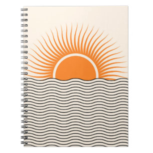 Caderno Espiral Abstrato sunset: decor geométrico dos bohos.