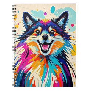 Caderno Espiral Abstrato urso uma bela e engraçada arte animal fel