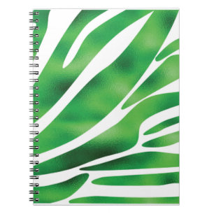 Caderno Espiral Abstrato Verde e Branco