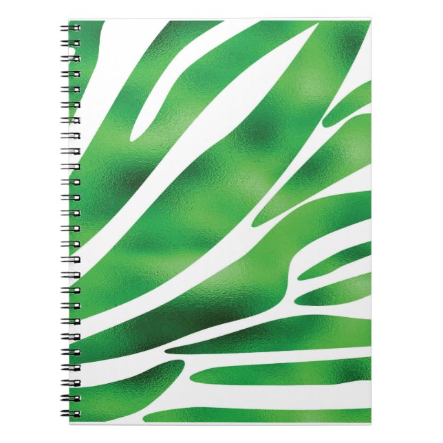 Caderno Espiral Abstrato Verde e Branco (Frente)