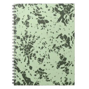 Caderno Espiral Abstrato Verde Marble com Placas de Tinta