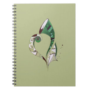 Caderno Espiral Abstrato Verde moderno ilustração desenhada com a