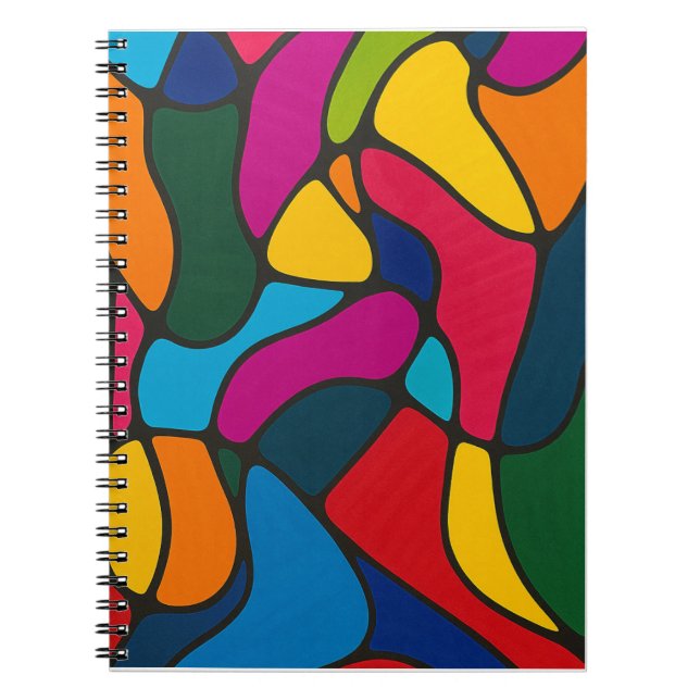 Caderno Espiral Abstrato vibrante (Frente)