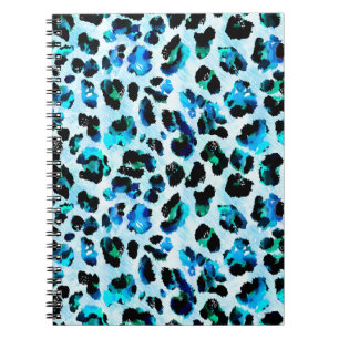 Caderno Espiral Abstrato Watercolor Leopard Skin Patterne