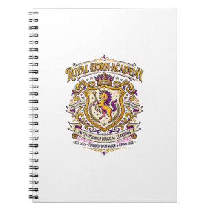 Caderno Espiral Academia do Chifre Real do Unicórnio Design Stylis
