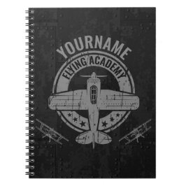 Caderno Espiral Academia Piloto de Avião Vintage Personalizado