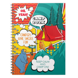 Caderno Espiral Acampamento de Verão de Pop Art para Crianças