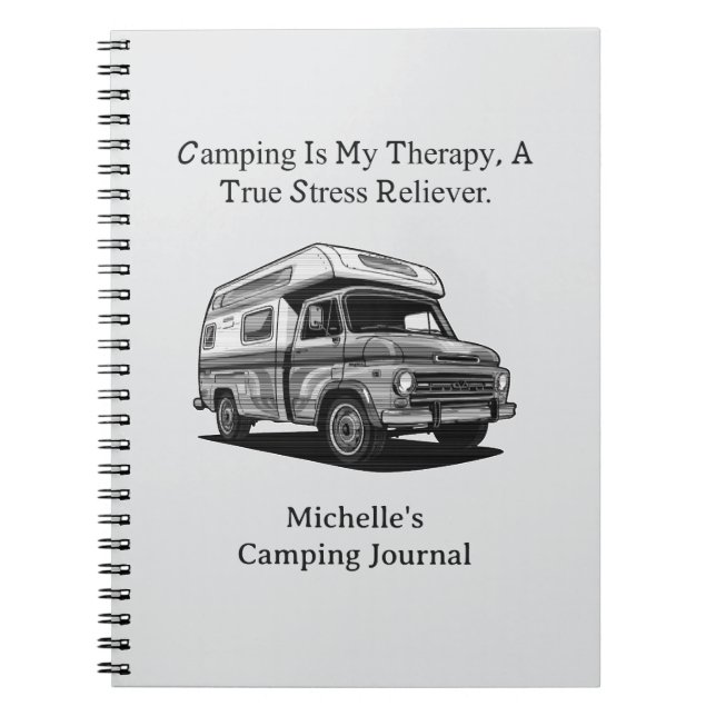 Caderno Espiral Acampamento Minha Terapia Verdadeiro Aliviador de  (Frente)