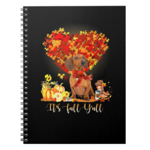 Caderno Espiral Ação de Graças É Queda Vocês Dachshund