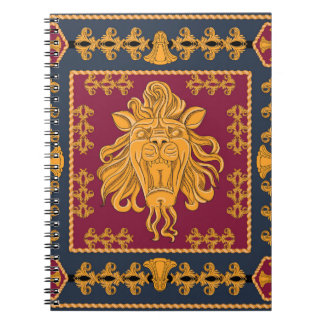 Caderno Espiral Acarpo da cabeça do leão: ouro.