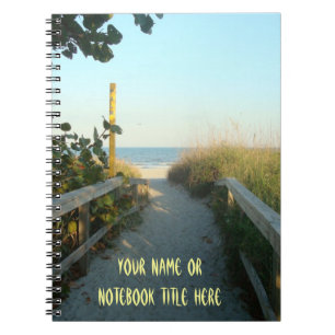 Caderno Espiral Acesso da praia personalizado