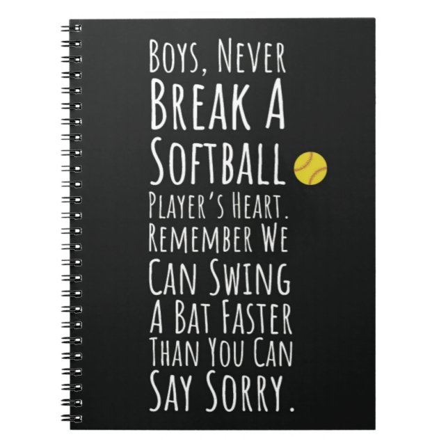 Caderno Espiral Acessórios De Softball Oferecem Atleta Esportiva P (Frente)