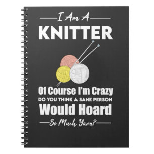 Caderno Espiral Acessórios engraçados de tricô Gift Yarn Knitter H
