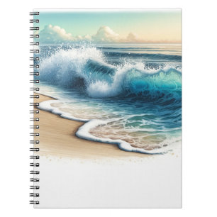Caderno Espiral Acidente do Oceano Onda Praia Costeira Russa