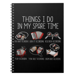 Caderno Espiral Acordião de Música Folclórica do Jogador Acordião