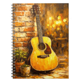 Caderno Espiral Acoustic Guitar Oil Painting Notebook