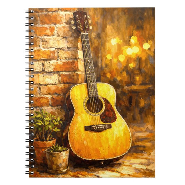 Caderno Espiral Acoustic Guitar Oil Painting Notebook (Frente)